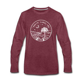 South Carolina Long Sleeve T-Shirt - State Design Unisex South Carolina Long Sleeve Shirt - heather burgundy