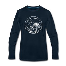 South Carolina Long Sleeve T-Shirt - State Design Unisex South Carolina Long Sleeve Shirt - deep navy