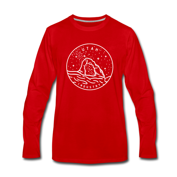 Utah Long Sleeve T-Shirt - State Design Unisex Utah Long Sleeve Shirt - red