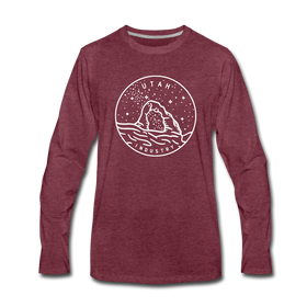 Utah Long Sleeve T-Shirt - State Design Unisex Utah Long Sleeve Shirt - heather burgundy