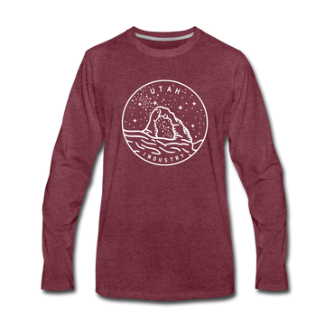Utah Long Sleeve T-Shirt - State Design Unisex Utah Long Sleeve Shirt - heather burgundy