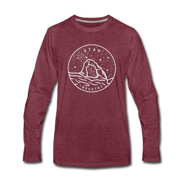 Utah Long Sleeve T-Shirt - State Design Unisex Utah Long Sleeve Shirt - heather burgundy