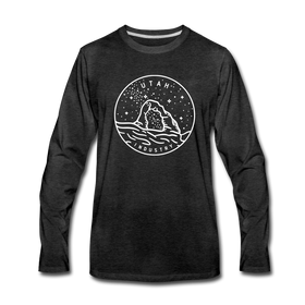 Utah Long Sleeve T-Shirt - State Design Unisex Utah Long Sleeve Shirt - charcoal gray