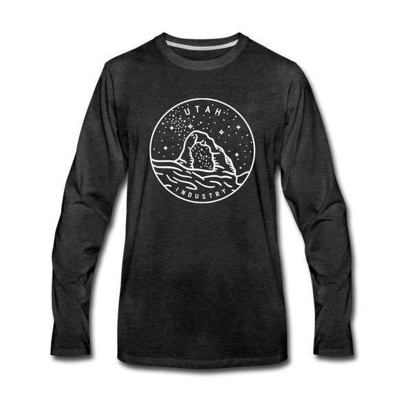 Utah Long Sleeve T-Shirt - State Design Unisex Utah Long Sleeve Shirt - charcoal gray