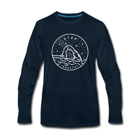 Utah Long Sleeve T-Shirt - State Design Unisex Utah Long Sleeve Shirt - deep navy