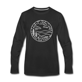 North Carolina Long Sleeve T-Shirt - State Design Unisex North Carolina Long Sleeve Shirt - black