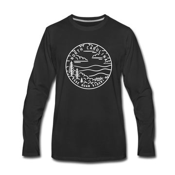 North Carolina Long Sleeve T-Shirt - State Design Unisex North Carolina Long Sleeve Shirt - black