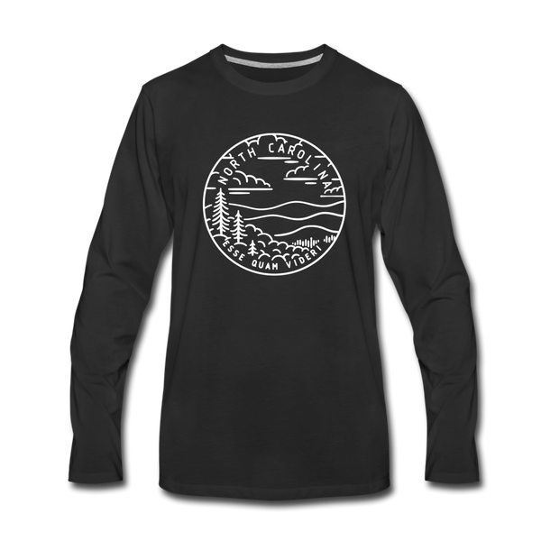 North Carolina Long Sleeve T-Shirt - State Design Unisex North Carolina Long Sleeve Shirt - black