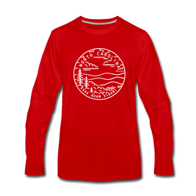 North Carolina Long Sleeve T-Shirt - State Design Unisex North Carolina Long Sleeve Shirt - red