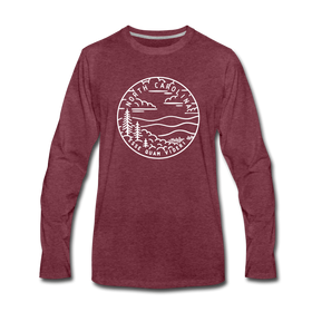 North Carolina Long Sleeve T-Shirt - State Design Unisex North Carolina Long Sleeve Shirt - heather burgundy