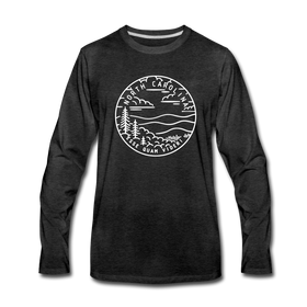 North Carolina Long Sleeve T-Shirt - State Design Unisex North Carolina Long Sleeve Shirt - charcoal gray
