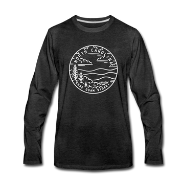 North Carolina Long Sleeve T-Shirt - State Design Unisex North Carolina Long Sleeve Shirt - charcoal gray