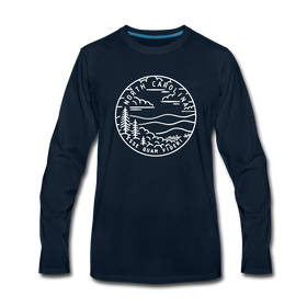 North Carolina Long Sleeve T-Shirt - State Design Unisex North Carolina Long Sleeve Shirt - deep navy