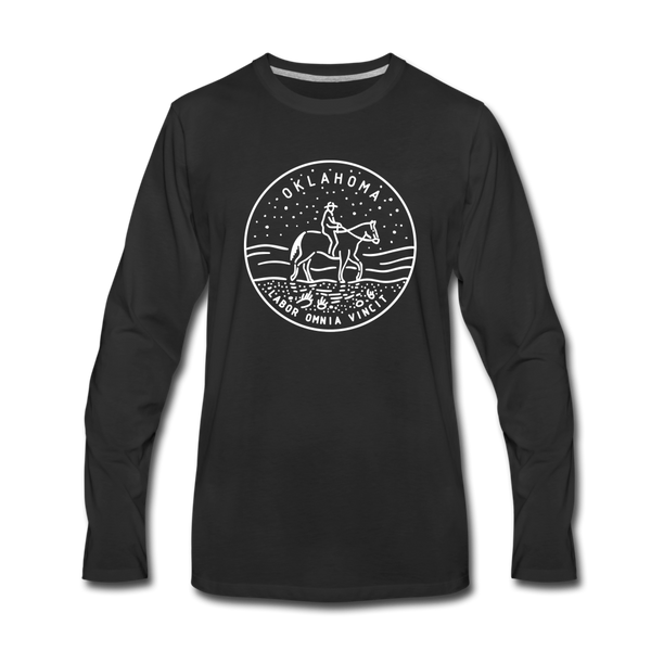 Oklahoma Long Sleeve T-Shirt - State Design Unisex Oklahoma Long Sleeve Shirt - black