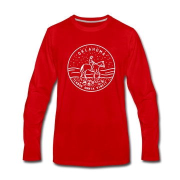 Oklahoma Long Sleeve T-Shirt - State Design Unisex Oklahoma Long Sleeve Shirt - red