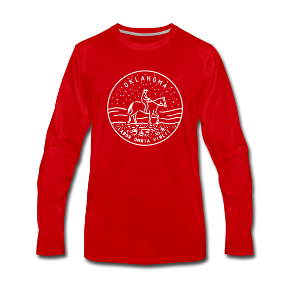 Oklahoma Long Sleeve T-Shirt - State Design Unisex Oklahoma Long Sleeve Shirt - red