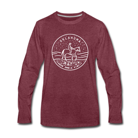 Oklahoma Long Sleeve T-Shirt - State Design Unisex Oklahoma Long Sleeve Shirt - heather burgundy