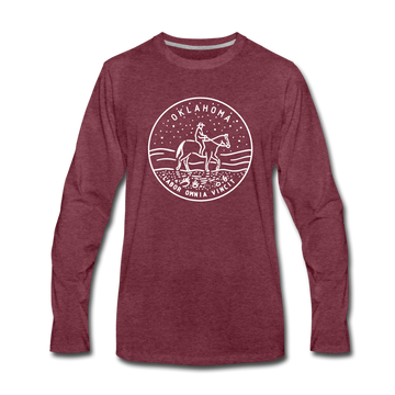 Oklahoma Long Sleeve T-Shirt - State Design Unisex Oklahoma Long Sleeve Shirt - heather burgundy