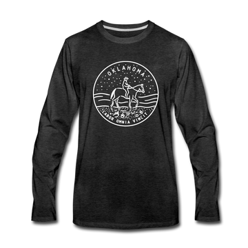 Oklahoma Long Sleeve T-Shirt - State Design Unisex Oklahoma Long Sleeve Shirt - charcoal gray