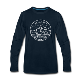 Oklahoma Long Sleeve T-Shirt - State Design Unisex Oklahoma Long Sleeve Shirt - deep navy