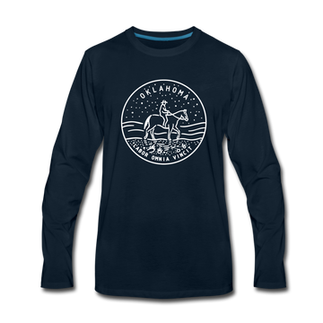 Oklahoma Long Sleeve T-Shirt - State Design Unisex Oklahoma Long Sleeve Shirt - deep navy