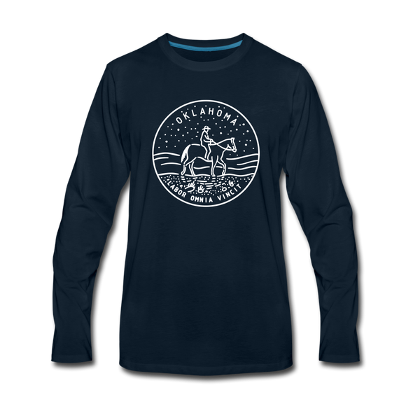 Oklahoma Long Sleeve T-Shirt - State Design Unisex Oklahoma Long Sleeve Shirt - deep navy
