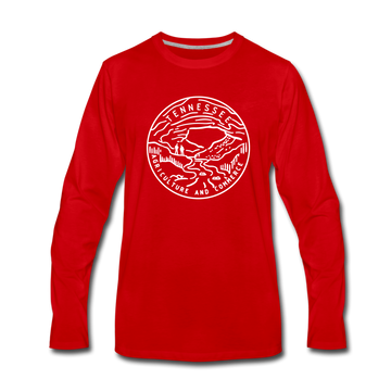 Tennessee Long Sleeve T-Shirt - State Design Unisex Tennessee Long Sleeve Shirt - red
