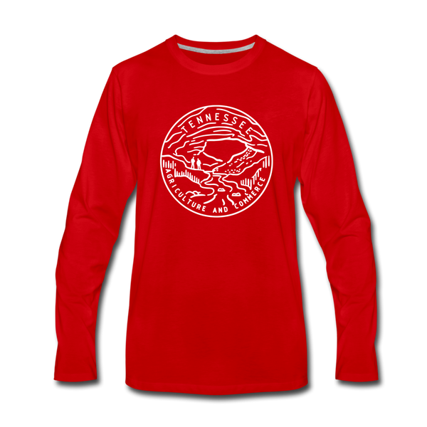 Tennessee Long Sleeve T-Shirt - State Design Unisex Tennessee Long Sleeve Shirt - red