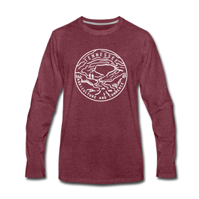 Tennessee Long Sleeve T-Shirt - State Design Unisex Tennessee Long Sleeve Shirt - heather burgundy