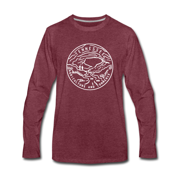 Tennessee Long Sleeve T-Shirt - State Design Unisex Tennessee Long Sleeve Shirt - heather burgundy