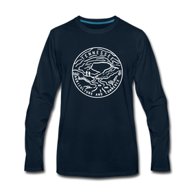 Tennessee Long Sleeve T-Shirt - State Design Unisex Tennessee Long Sleeve Shirt - deep navy