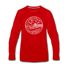 New Jersey Long Sleeve T-Shirt - State Design Unisex New Jersey Long Sleeve Shirt - red