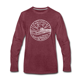 New Jersey Long Sleeve T-Shirt - State Design Unisex New Jersey Long Sleeve Shirt - heather burgundy