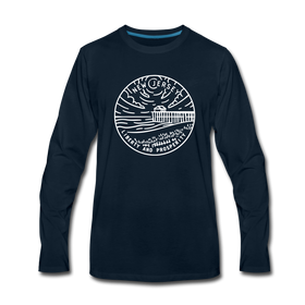 New Jersey Long Sleeve T-Shirt - State Design Unisex New Jersey Long Sleeve Shirt - deep navy