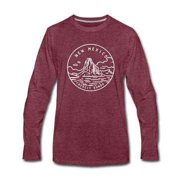 New Mexico Long Sleeve T-Shirt - State Design Unisex New Mexico Long Sleeve Shirt - heather burgundy