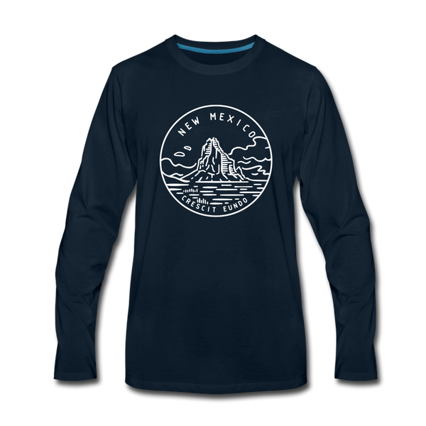 New Mexico Long Sleeve T-Shirt - State Design Unisex New Mexico Long Sleeve Shirt - deep navy