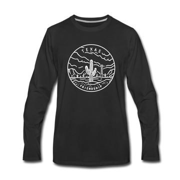 Texas Long Sleeve T-Shirt - State Design Unisex Texas Long Sleeve Shirt - black