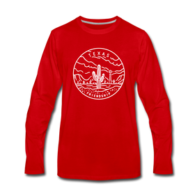 Texas Long Sleeve T-Shirt - State Design Unisex Texas Long Sleeve Shirt - red