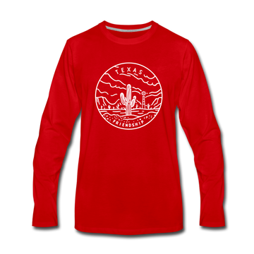 Texas Long Sleeve T-Shirt - State Design Unisex Texas Long Sleeve Shirt - red