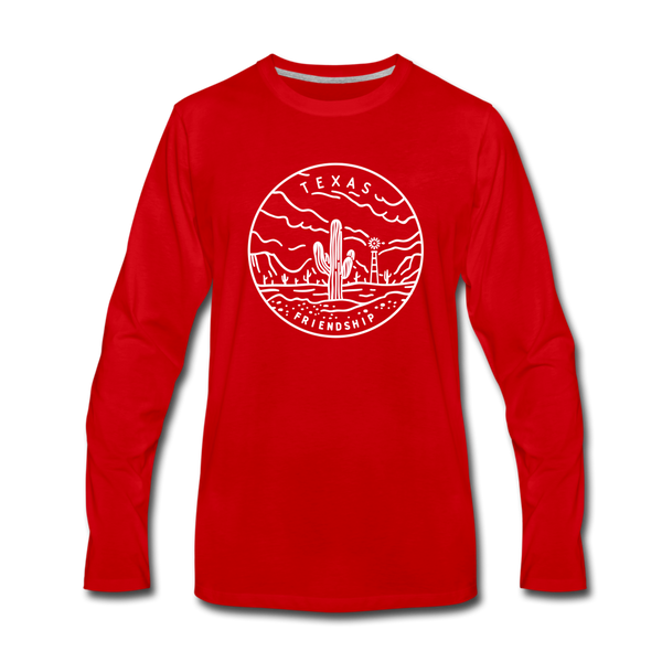 Texas Long Sleeve T-Shirt - State Design Unisex Texas Long Sleeve Shirt - red