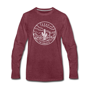 Texas Long Sleeve T-Shirt - State Design Unisex Texas Long Sleeve Shirt - heather burgundy