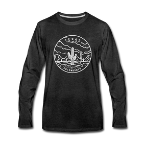 Texas Long Sleeve T-Shirt - State Design Unisex Texas Long Sleeve Shirt - charcoal gray