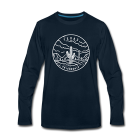 Texas Long Sleeve T-Shirt - State Design Unisex Texas Long Sleeve Shirt - deep navy