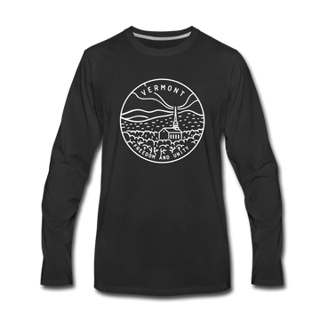 Vermont Long Sleeve T-Shirt - State Design Unisex Vermont Long Sleeve Shirt - black