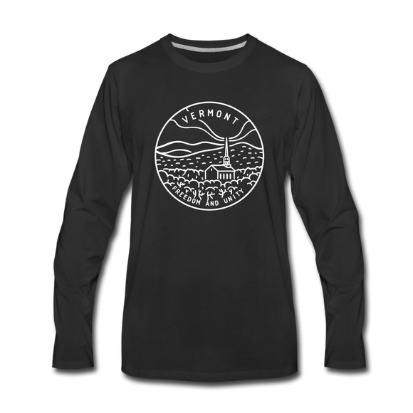 Vermont Long Sleeve T-Shirt - State Design Unisex Vermont Long Sleeve Shirt - black