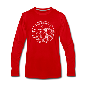 Vermont Long Sleeve T-Shirt - State Design Unisex Vermont Long Sleeve Shirt - red