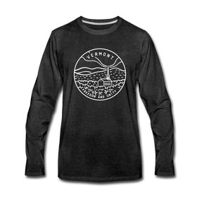 Vermont Long Sleeve T-Shirt - State Design Unisex Vermont Long Sleeve Shirt - charcoal gray