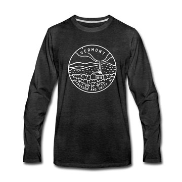 Vermont Long Sleeve T-Shirt - State Design Unisex Vermont Long Sleeve Shirt - charcoal gray