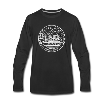 Virginia Long Sleeve T-Shirt - State Design Unisex Virginia Long Sleeve Shirt - black