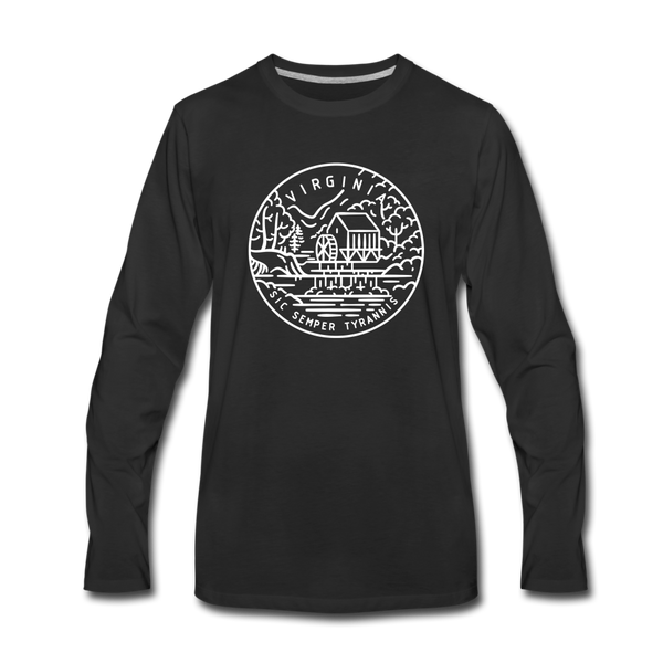 Virginia Long Sleeve T-Shirt - State Design Unisex Virginia Long Sleeve Shirt - black